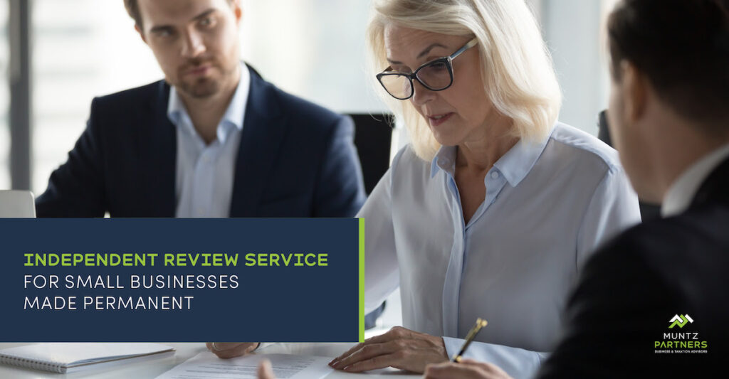 Independent review service for small businesses made permanent | Muntz Partners